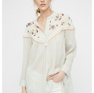Free People boho blouse in  neutral